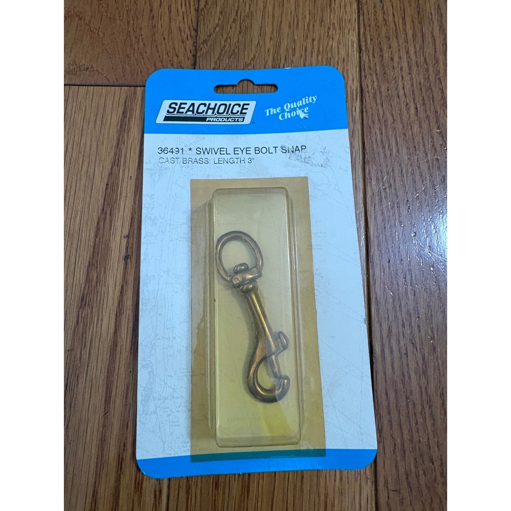 Seachoice 36491 Swivel Eye Bolt Snap Cast Brass 3 Inch Marine Hardware NIP